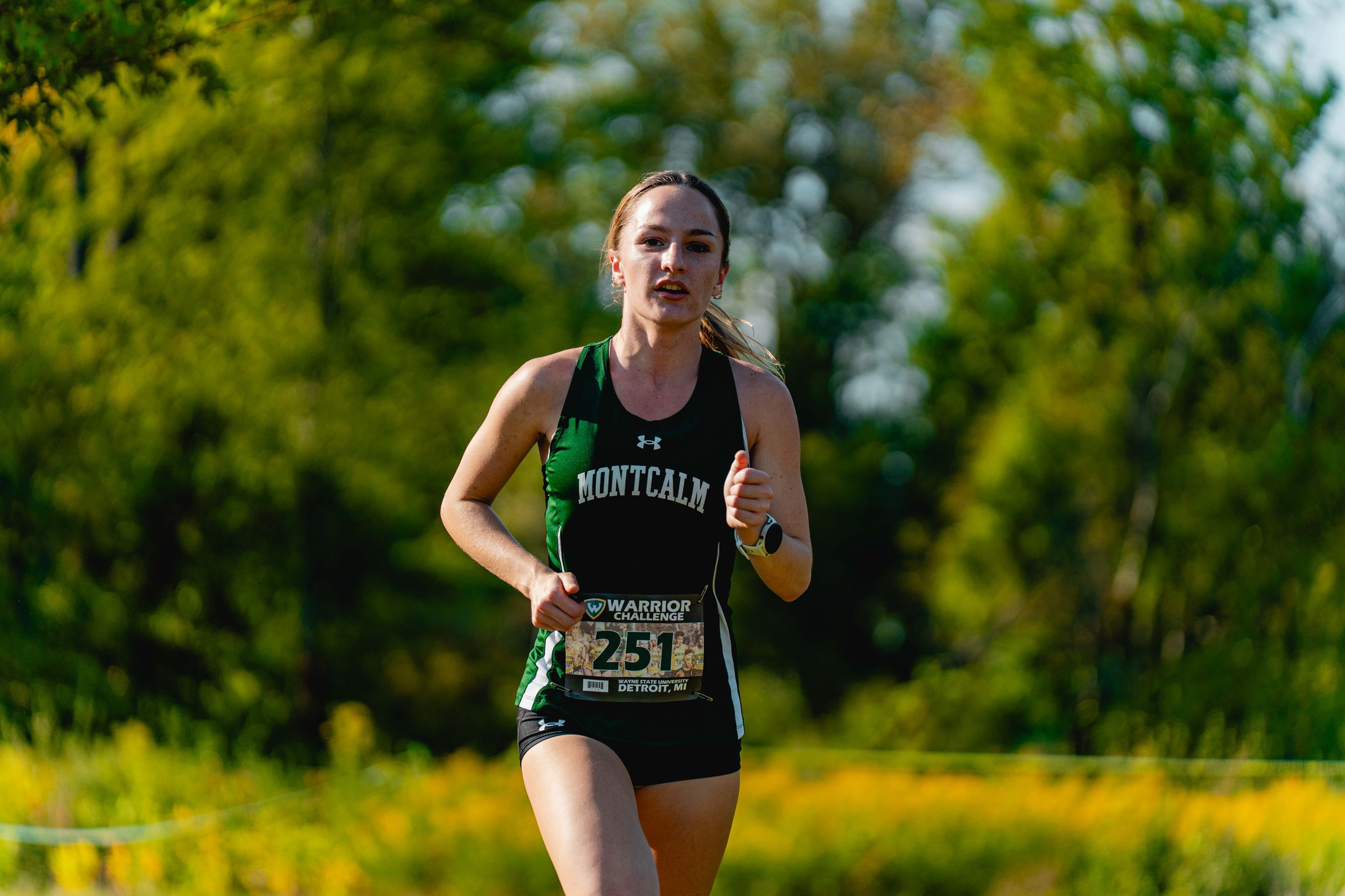 Abby Davis jogging during a race.
